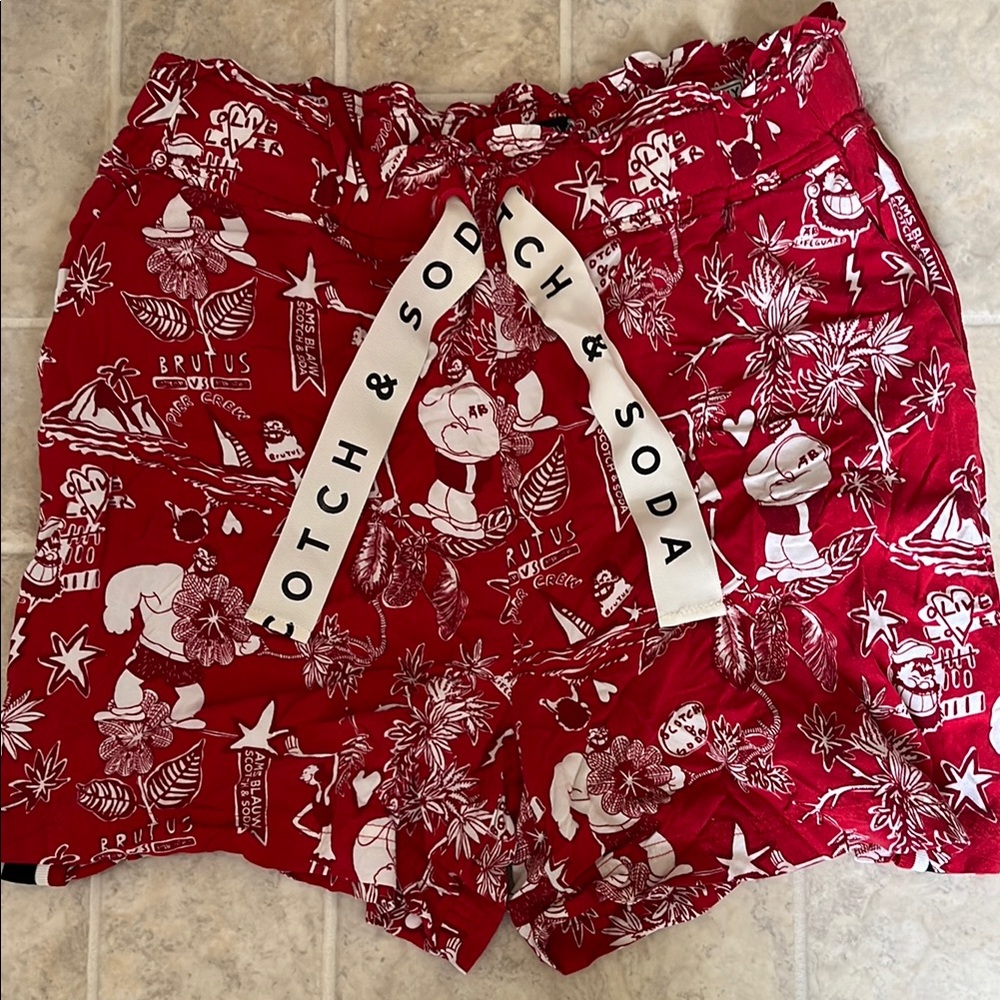 Scotch & Soda Red Patterned Shorts